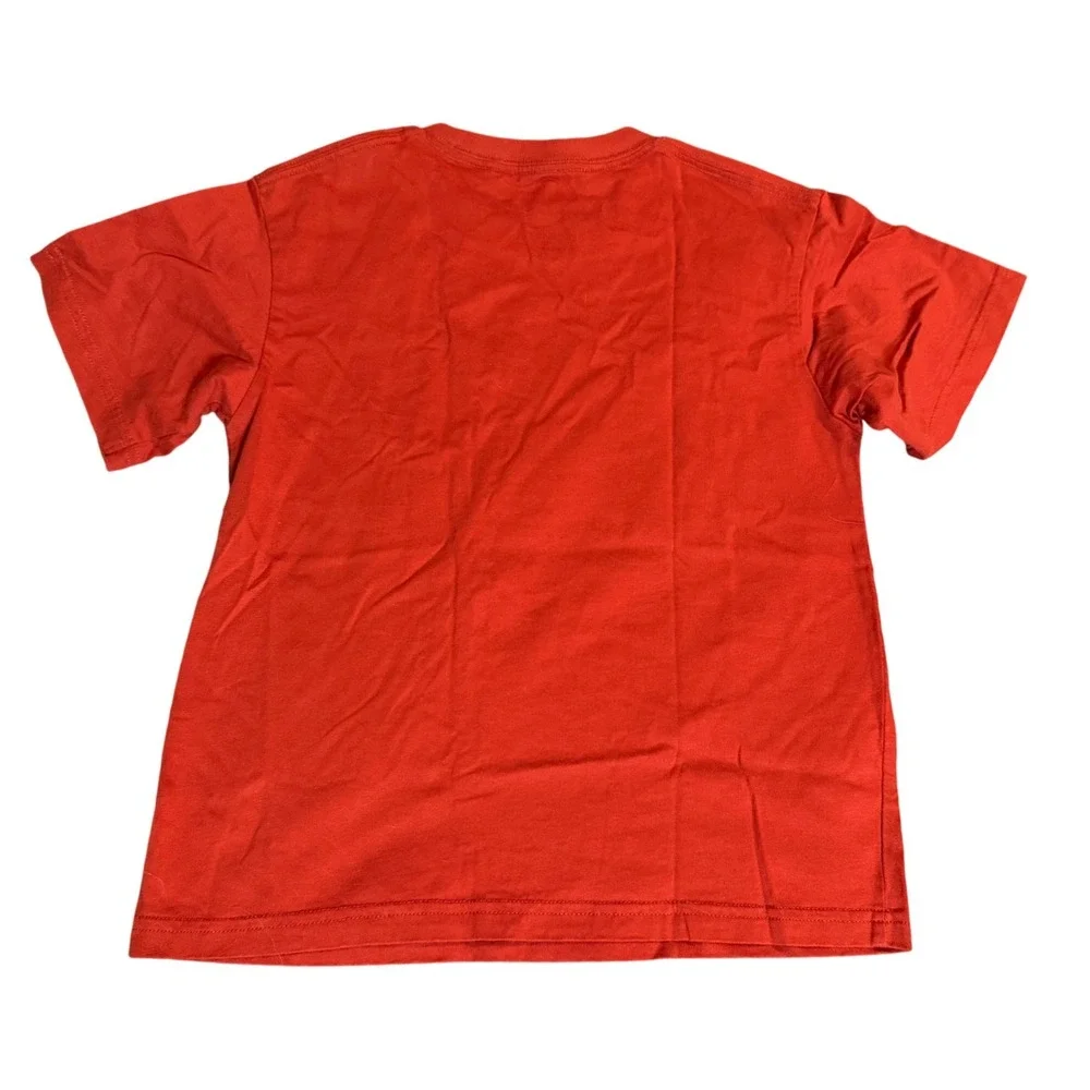 NWOT Uniqlo Pixar Cars‎ Size 7-8 Short Sleeve Cotton Shirt Kid Rust Red Orange